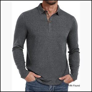 Men's Classic Polo Shirt, Button Collar, Casual & Business Wear, Premium